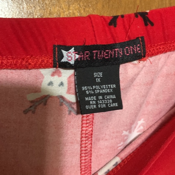 Star Twenty One-Red Reindeer & Snowflake PJ Pants - Picture 6 of 6